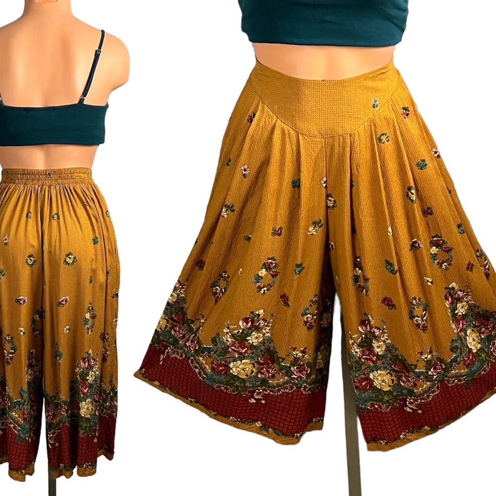 Adorable Vintage 90s Carole Little Wide Leg Culotte Pants